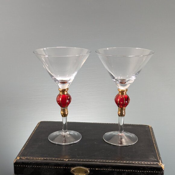 Artland Christmas Splendor Martini glasses set of 2 - Picture 2 of 6